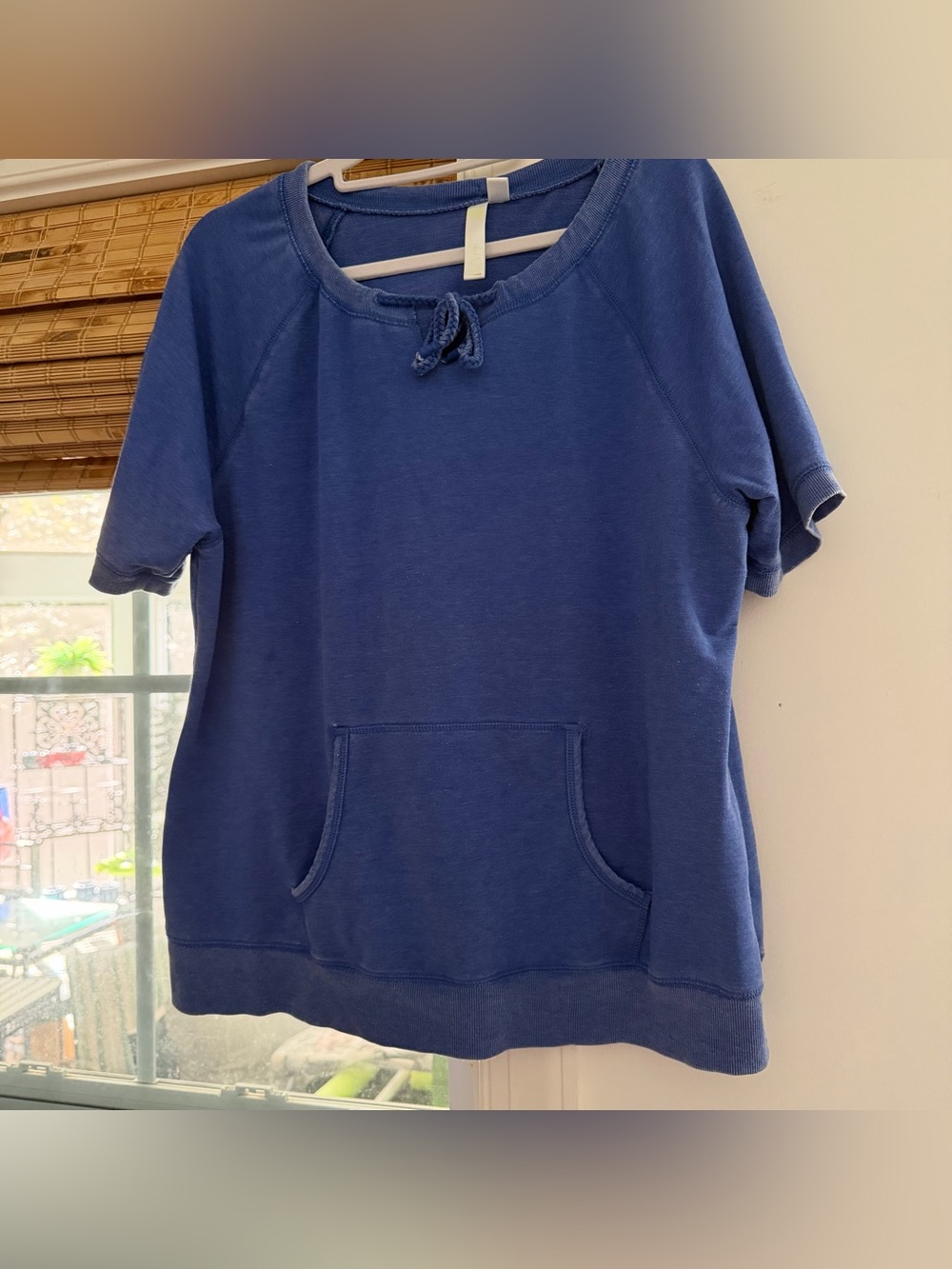 💜 3/$30 Women's Short-Sleeve Knit Pullover Hoodie - periwinkle Blue xxl